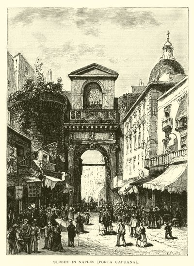 Straat in Napels, Porta Capuana door American School