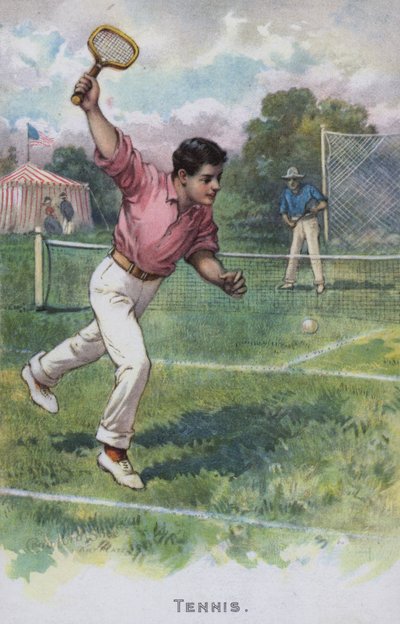 Tennis (kleurenlitho) door American School
