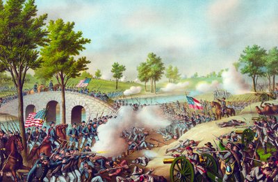 De Slag bij Antietam, 1862 door American School