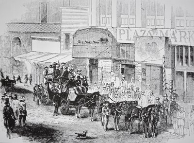 De Butterfield Overland Mail Coach, gepubliceerd in Harper