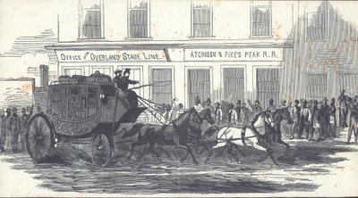 De Butterfield Overland Mail Coach, gepubliceerd in Harper