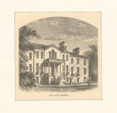 Het Caton herenhuis, c.1870 (gravure) door American School