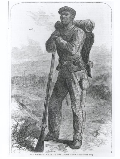 De ontsnapte slaaf in het leger van de Unie, uit 