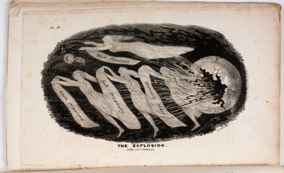 De Explosie, illustratie uit The Vision of Judgement, of A Present for the Whigs of 76 and 37 door Junius Jr., 1938 door American School