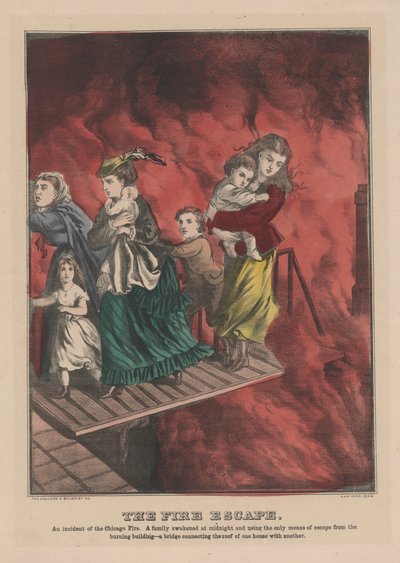 De brandtrap, 1871 door American School
