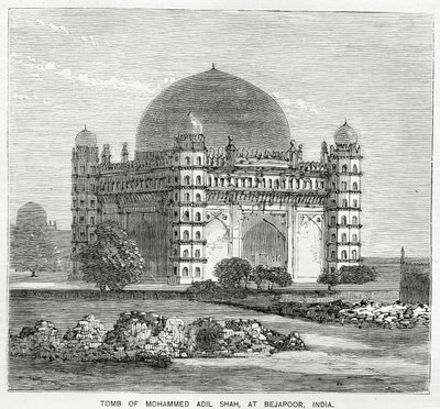 De Gol Gumbaz, tombe van Mohammed Adil Shah II, gebouwd in 1659 door American School