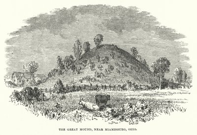 De Grote Heuvel, nabij Miamisburg, Ohio (gravure) door American School