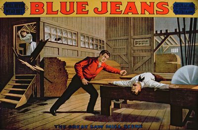 De grote zaagmolen scène, poster voor Blue Jeans door American School