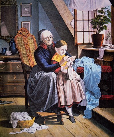 De breiles, uitgegeven door Currier & Ives door American School