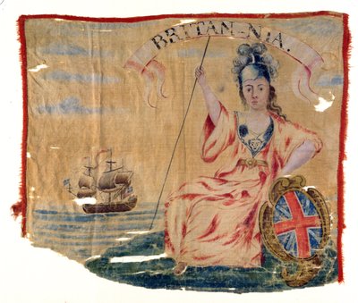 De Louisbourg Britannia vlag, 1745 door American School