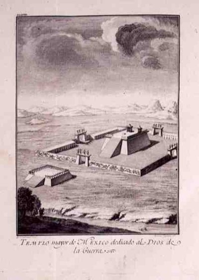 De Hoofdtempel van Mexico, gewijd aan de Oorlogsgoden, uit Antonio de Solis y Rivadeneira Solis