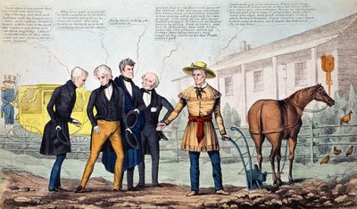 De North Bend Farmer en zijn bezoekers, karikatuur gepubliceerd door H.R. Robinson, c.1840-42 door American School