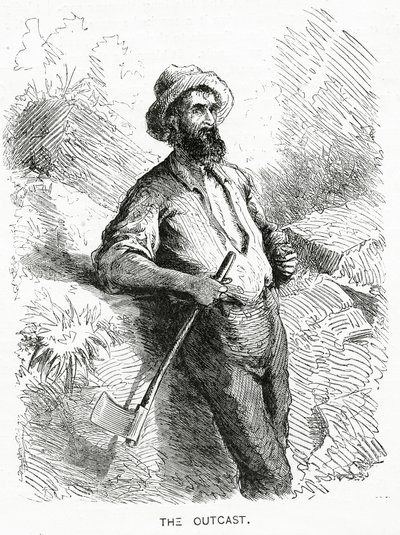 De Verschoppeling, illustratie voor een verhaal, Een Gemeenschap van Verschoppelingen, uit Appletons Journal, 23 maart 1872 door American School