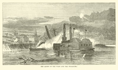 De Queen of the West en de Vicksburg, februari 1863 door American School