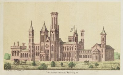 Het Smithsonian Institute, Washington, gepubliceerd door E. Sachse door American School