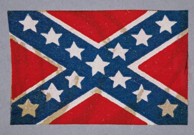 De Zuidelijke Kruis gevechtsvlag van de Geconfedereerde troepen door American School