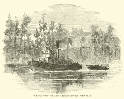 De sleepboot Donaldson beweegt zich omhoog de Cape Fear, maart 1865 door American School