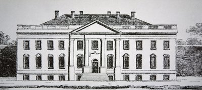Het Witte Huis in 1807 (gravure) door American School