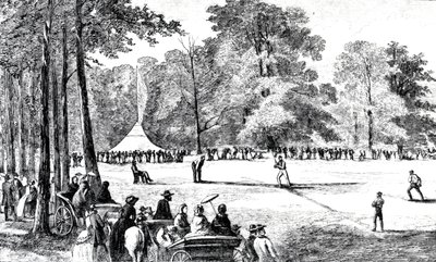 De eerste conventie van honkbalclubs, New York, 1857 door American School
