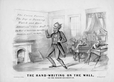 Het handschrift op de muur, of, De moderne Belshazzar door American School