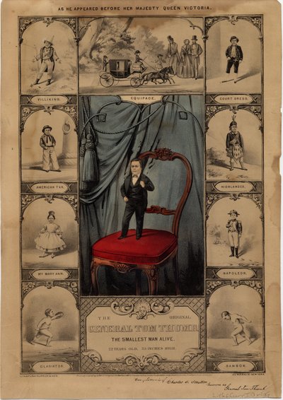De originele Generaal Tom Thumb: de kleinste man ter wereld door American School