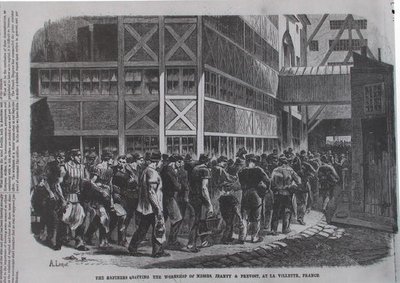 De raffinaderijen verlaten de werkplaats van Messrs. Jeanty & Provost in la Villette, Frankrijk uit Scientific American, 1870 door American School
