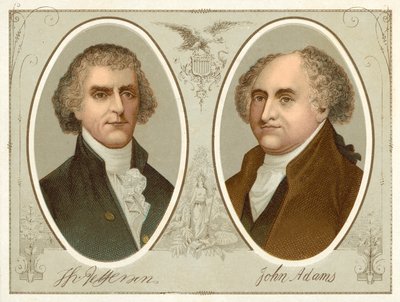 Thomas Jefferson, John Adams door American School