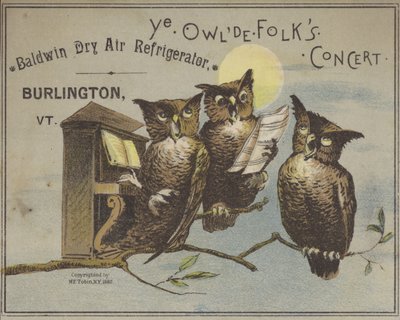 Drie uilen zingen (chromolitho) door American School
