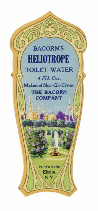 Toiletwaterlabel, Heliotrope door American School