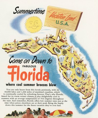 Toeristenkaart van Florida door American School