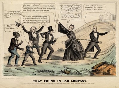 Tray gevonden in slecht gezelschap, uitgegeven door J Baillie, New York, 1844 door American School
