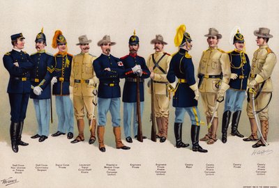 US Army, uniformen, 4 Cavalerie, 2 Ingenieurs door American School