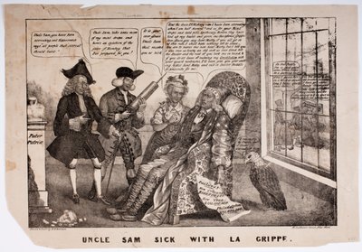 Oom Sam Ziek met La Grippe, 1837 door American School