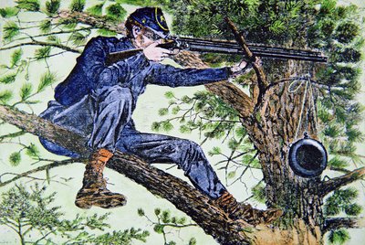 Scherpschutter van het Unieleger met telescopisch vizier door American School