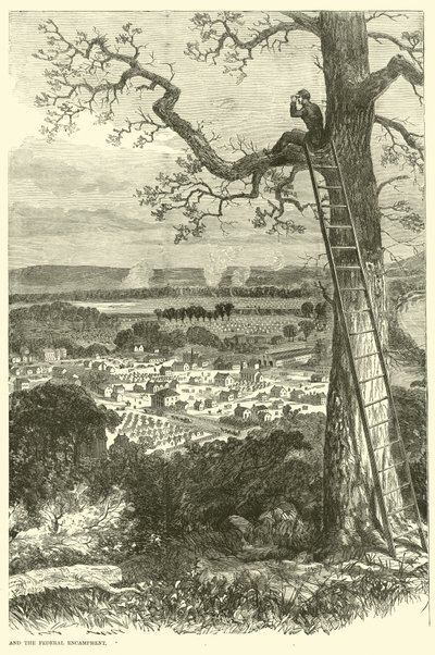 Uitzicht op Chattanooga en het federale kampement, november 1863 door American School
