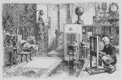 Zicht op het atelier van Gerome door American School