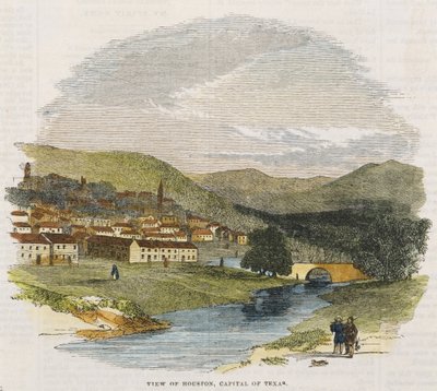 Uitzicht op Houston, hoofdstad van Texas, c. 1852 door American School