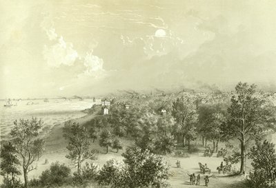 Uitzicht op Lake View House, uit Chicago Illustrated, met literaire beschrijvingen door James W. Sheahan, uitgegeven door Jevne & Almini, Chicago, 1866-67 door American School