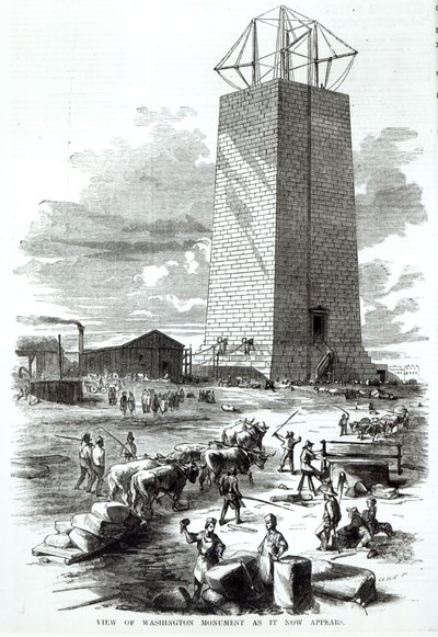 Uitzicht op het Washington Monument zoals het er nu uitziet, uit 