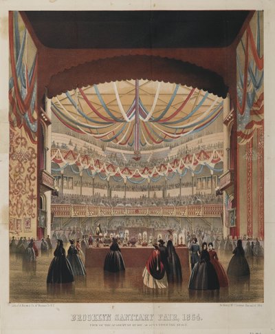 Uitzicht op de Academy of Music vanaf het podium, Brooklyn Sanitary Fair, 1864 door American School