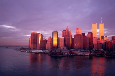 Uitzicht op het Financiële District over de East River door American School