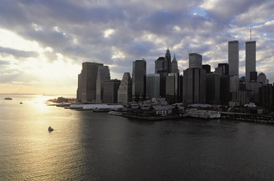 Uitzicht op het Financiële District over de East River door American School