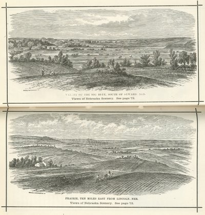 Uitzichten op Nebraska landschap door American School