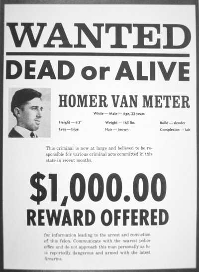Gezocht poster voor Homer van Meter door American School