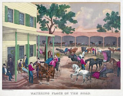 Waterplaats aan de weg, pub. 1870 door American School
