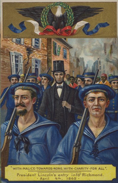 Met kwaadwilligheid jegens niemand; met liefdadigheid voor allen. President Lincolns intocht in Richmond, 4 april 1865 door American School