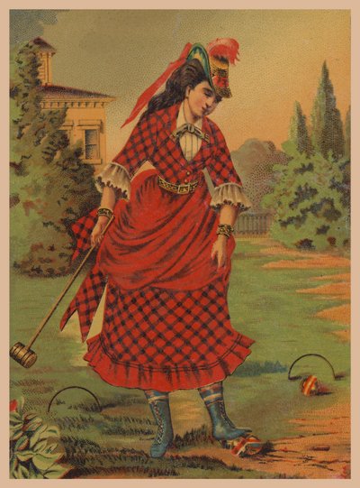 Vrouw die croquet speelt door American School