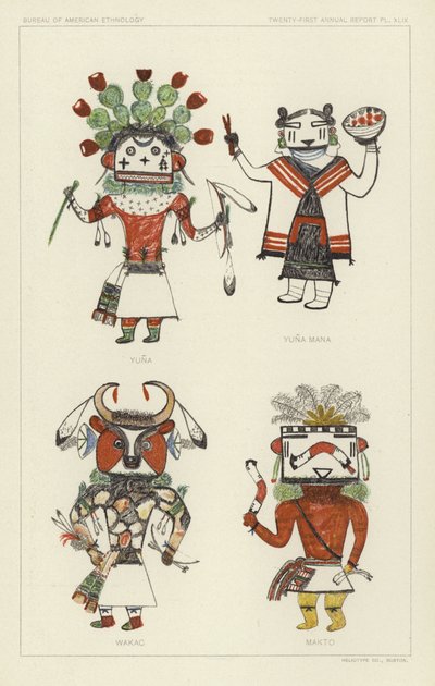 Yuna, Yuna Mana, Wakac, Makto (kleurenlitho) door American School