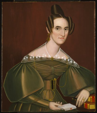 Jeannette Woolley, later Mrs John Vincent Storm, c.1838 door Ammi Phillips