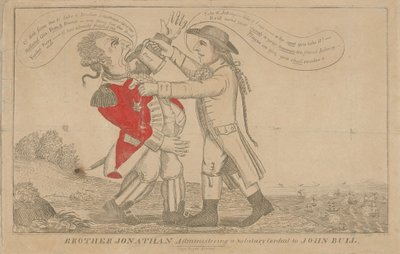 Broeder Jonathan die een Heilzaam Middel Toedient aan John Bull door Amos Doolittle